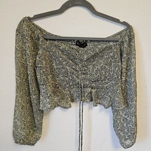 Endless Blu Long Sleeve Crop Top